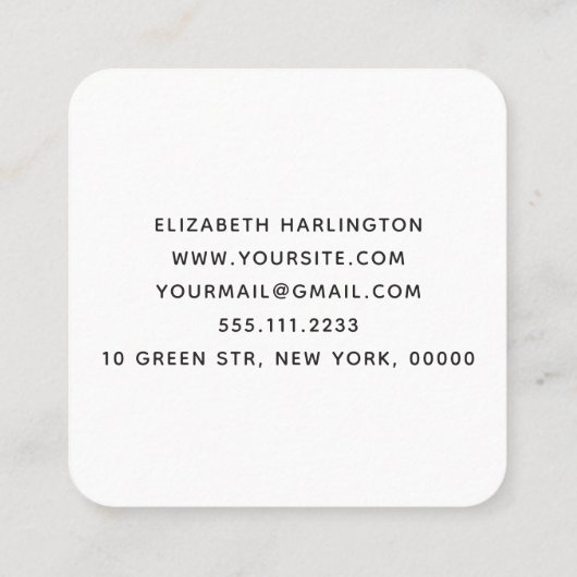 編み物手作りニット・クロシェのクラフト用品 スクエア名刺 (裏面)