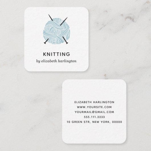編み物手作りニット・クロシェのクラフト用品 スクエア名刺 (正面/裏面)