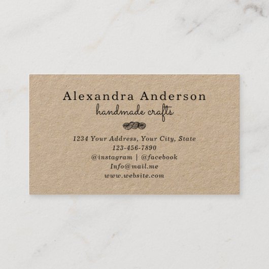 編み物手作り針とメッシュクラフト 名刺 (裏面)