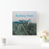 編み物時間ジョーク スクエア壁時計 (ホーム)