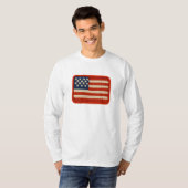 編み物毛糸アメリカ国旗アート Tシャツ (正面フル)