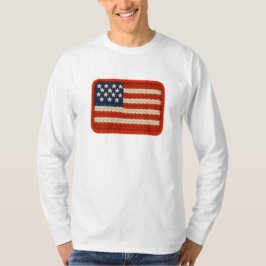 編み物毛糸アメリカ国旗アート Tシャツ