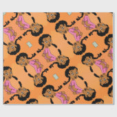 編み物漫画を描いたエスニック·ガール ラッピングペーパー (フラット)