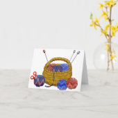 編み物用編み物針かご カード (黄色い花)