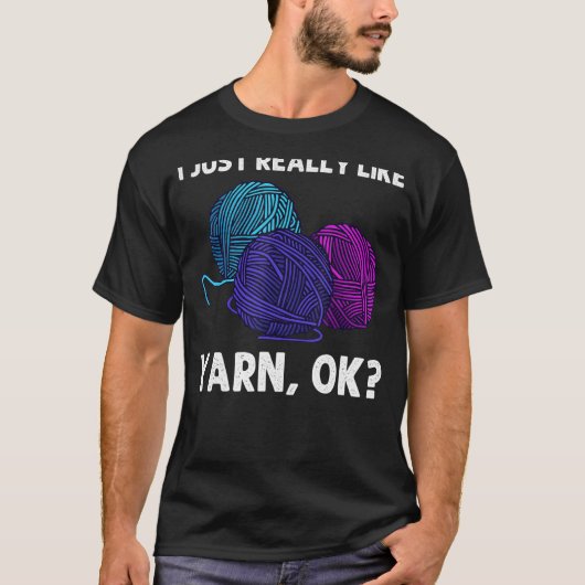 編み物男性へ女性編み糸糸 Tシャツ (正面)