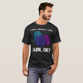 編み物男性へ女性編み糸糸 Tシャツ (正面フル)