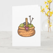 編み物籠 カード (黄色い花)