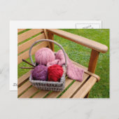 編み物籠 ポストカード (正面/裏面)