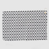 編み物糸のパターン黒と白の装飾 ゴルフタオル (横)