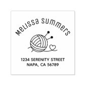 編み物糸の玉のクラフト アーチ 住所 セルフインキングスタンプ (デザイン)