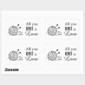 編み物糸クラフトのボール – あなたが編むすべては愛 長方形シール (シート)