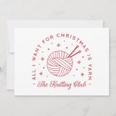 編み物糸愛好家のクリスマス シーズンカード (正面)