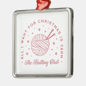 編み物糸愛好家のクリスマス メタルオーナメント (左)