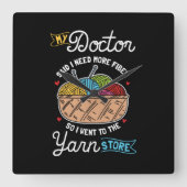 編み物編み機 スクエア壁時計 (正面)