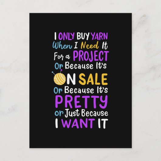 編み物編み物ウール ポストカード (正面)