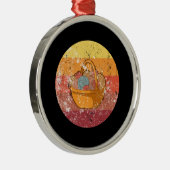 編み物編み物毛入りバスケット メタルオーナメント (右)