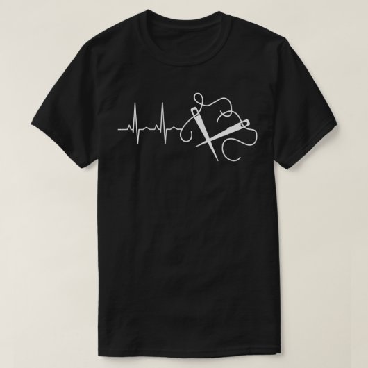 編み物編み物針ハートビート Tシャツ (デザイン正面)