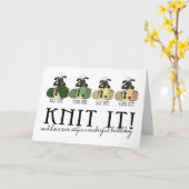 編み物羊の誕生日のグリーティングカード カード (黄色い花)