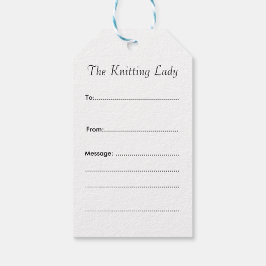 編み物羊カスタムの贈り物ラベル ギフトタグ (裏面)