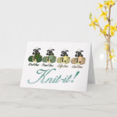 編み物羊グリーティングカード – ニット – イット! カード (黄色い花)