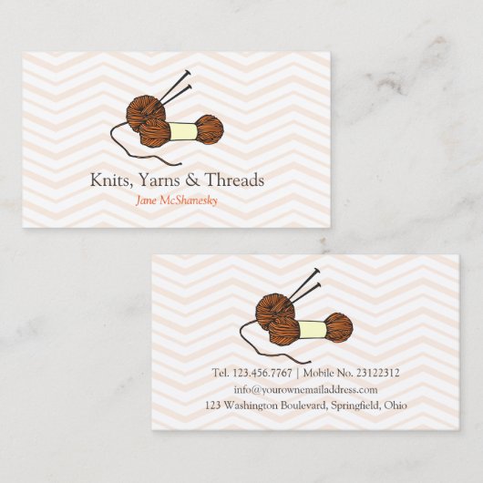 編み物製糸工業 名刺 (正面/裏面)