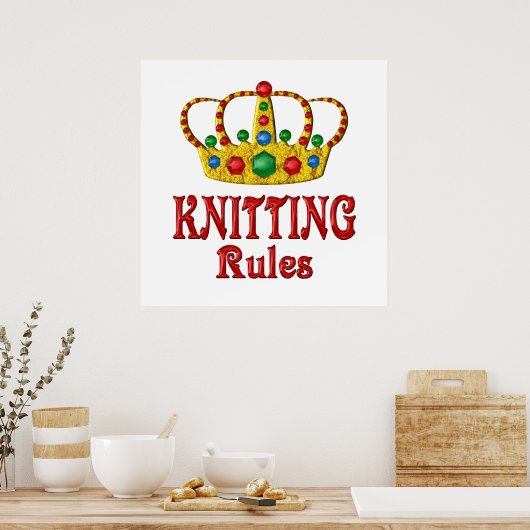 編み物規則 ポスター (キッチン)