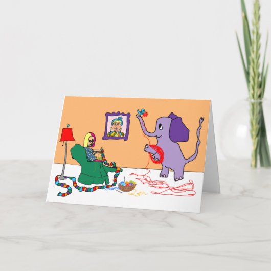 編み物遠くに – 隔離用カード カード (正面)