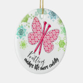 編み物針の蝶ヤーンのクリスマスのオーナメント セラミックオーナメント (右)