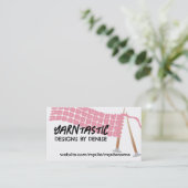 編み物針スカーフのオリーブ茶色の名刺 名刺 (スタンド正面)