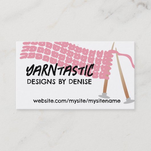 編み物針スカーフのオリーブ茶色の名刺 名刺 (正面)