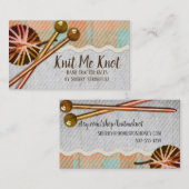 編み物針ヤーンの格子縞の編機械の名刺 名刺 (正面/裏面)