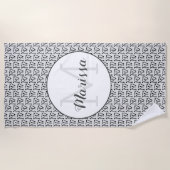 編み物針ヤーン工芸品名/イニシャル ビーチタオル (正面)