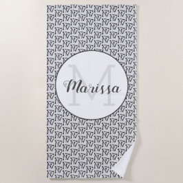 編み物針ヤーン工芸品名/イニシャル ビーチタオル