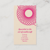 編み物針仕事ピンククリーム名刺 名刺 (裏面)