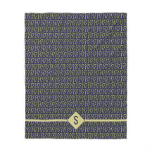 編み物針工芸品イニシャル金ゴールド+ネイビー