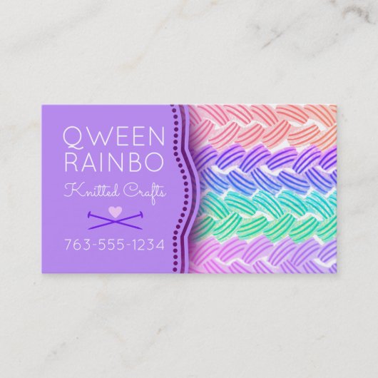 編み物針手織り糸編みかぎ針編み 名刺 (正面)