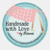 編み物針編みスカーフ編み糸工芸品 ラウンドシール (正面)