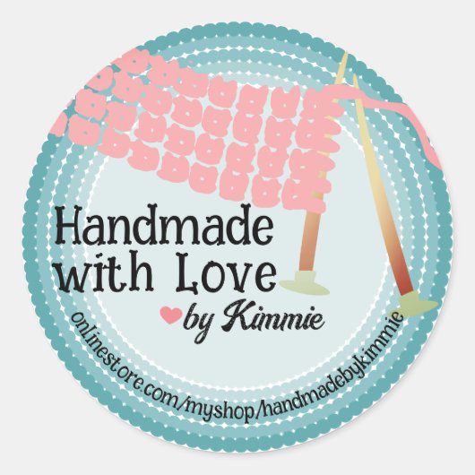 編み物針編みスカーフ編み糸工芸品 ラウンドシール (正面)