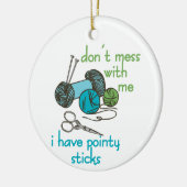 編み物針 セラミックオーナメント (左)