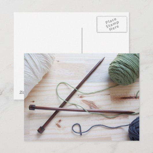編み物針 ポストカード (正面/裏面)