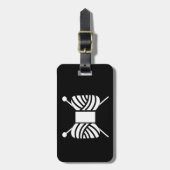 編み物針&ヤーンスケイン工芸品{Dark} ラゲッジタグ (正面縦)