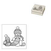 編み物雪だるまニットハットとスカーフ ラバースタンプ (押印)