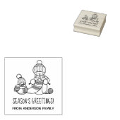 編み物雪だるま季節のごあいさつ ラバースタンプ (押印)