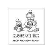 編み物雪だるま季節のごあいさつ ラバースタンプ (インプリント)