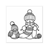 編み物雪だるま セルフインキングスタンプ (デザイン)