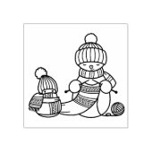 編み物雪だるま ラバースタンプ (インプリント)