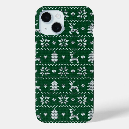 編み物風クリスマスパターン Case-Mate iPhoneケース (裏面)