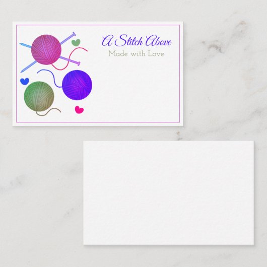 編み物/カラフル 名刺 (正面/裏面)