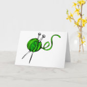 編み物 カード (黄色い花)