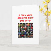 編み物 カード (黄色い花)